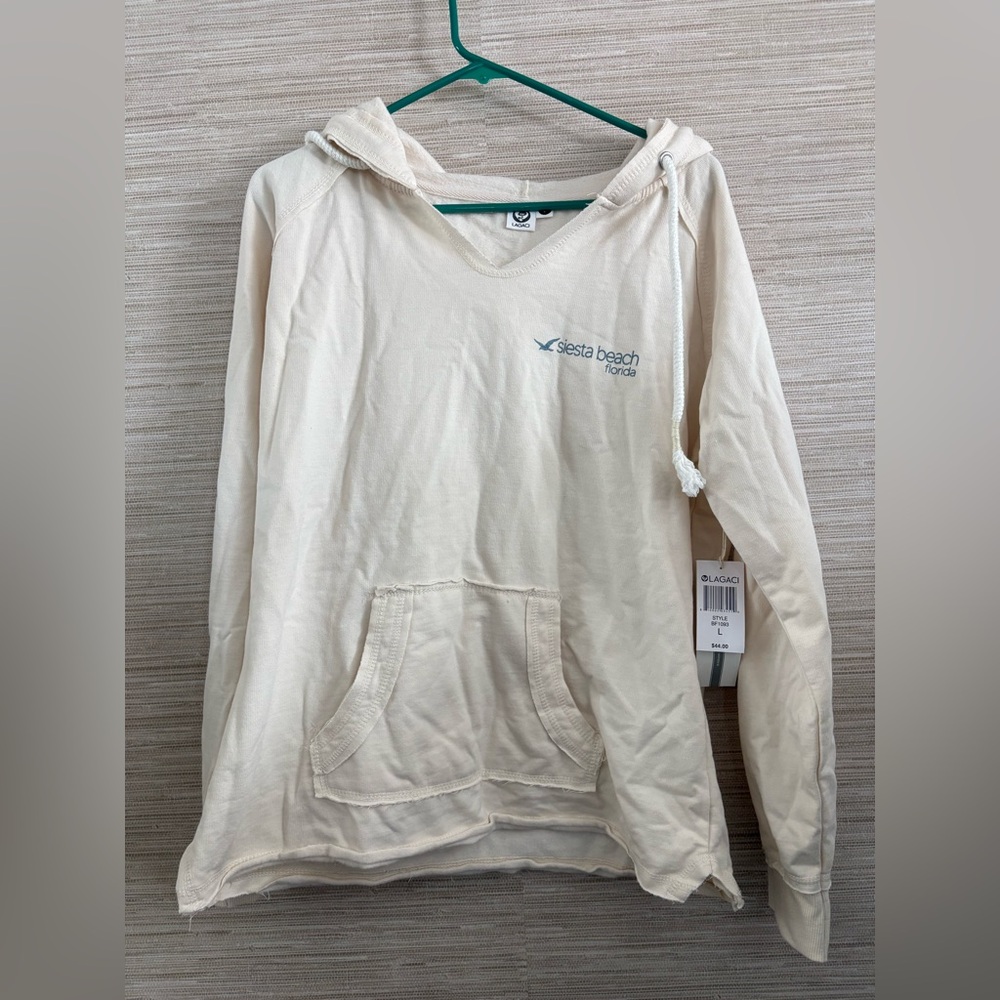 Lagaci Cream Casual Hoodie